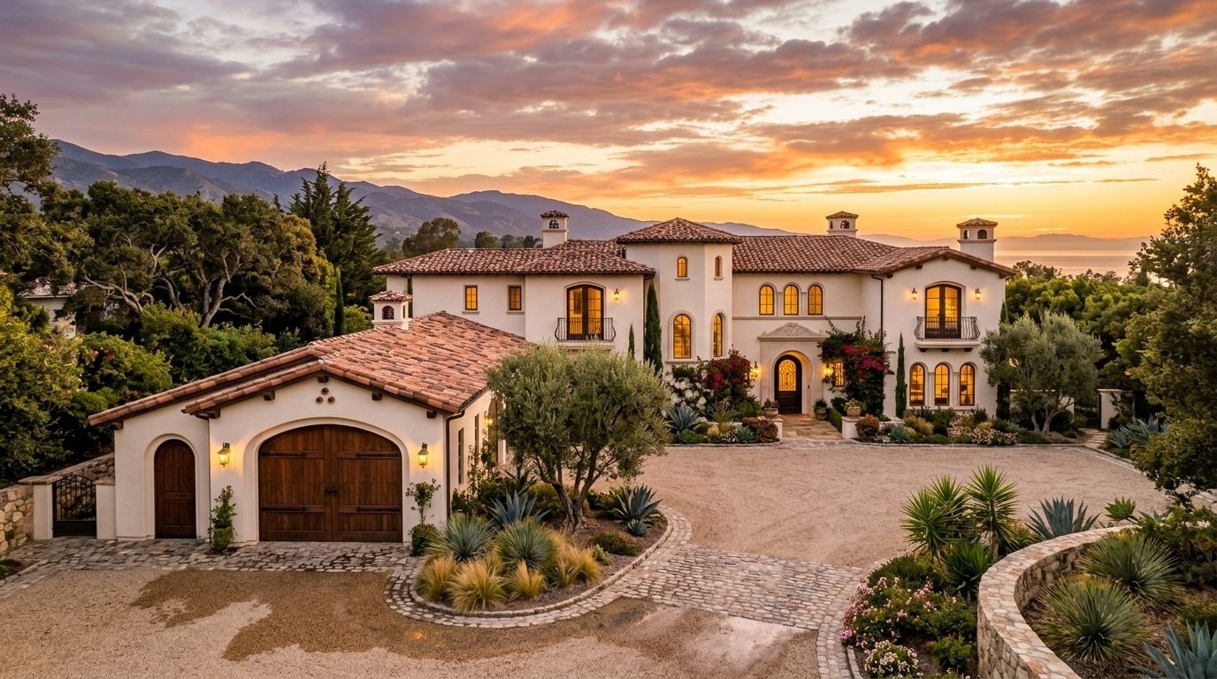 Maltese Garage Door Services Exterior Closed Garage Door at Twilight